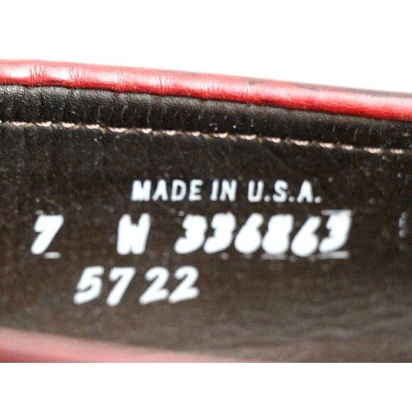 Nordstrom DARK RED GENUINE LEATHER LOAFER FLATS ROUND TOE SLIP ON SHOES Sz 7 W - Picture 7 of 11